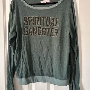 Spiritual Gangster Green Long Sleeve Tee